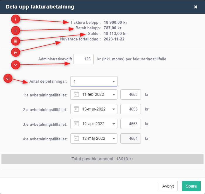 Split invoice V1-1