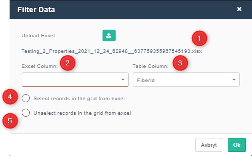 Filter data through excel - Set parameters