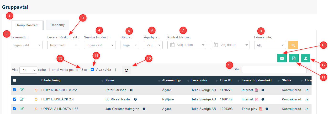 Group Contract Grid