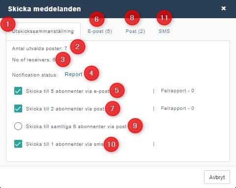 Send messages - set parameters 1-1