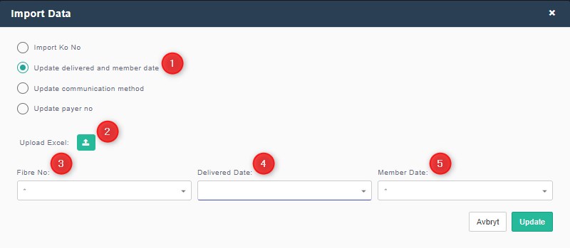 Upload Excel - Delivery and membership dates