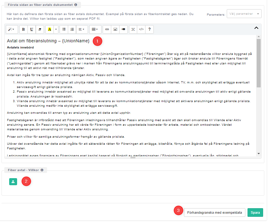 fiber contract template