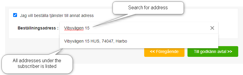 GC Wizard Step 1 - select different address