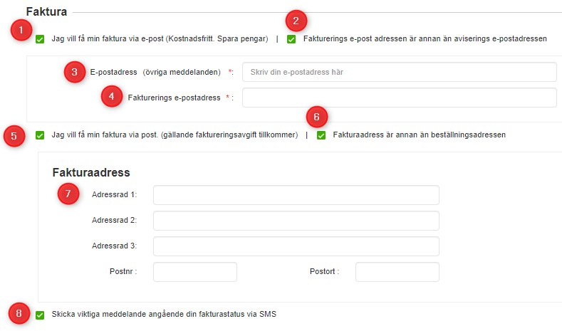 Invoice communication preferences